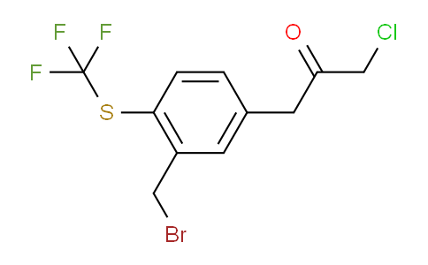 CAS No. 1806549-22-3, 1-(3-(Bromomethyl)-4-(trifluoromethylthio)phenyl)-3-chloropropan-2-one
