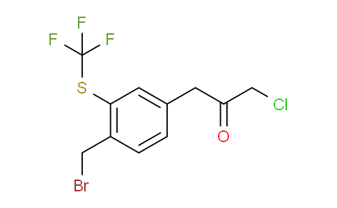 CAS No. 1806372-55-3, 1-(4-(Bromomethyl)-3-(trifluoromethylthio)phenyl)-3-chloropropan-2-one