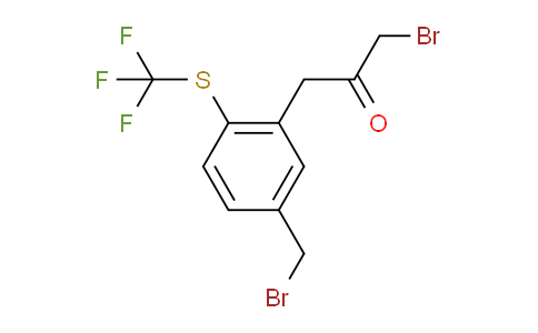 CAS No. 1806512-43-5, 1-Bromo-3-(5-(bromomethyl)-2-(trifluoromethylthio)phenyl)propan-2-one