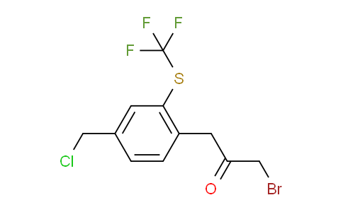 CAS No. 1804216-30-5, 1-Bromo-3-(4-(chloromethyl)-2-(trifluoromethylthio)phenyl)propan-2-one