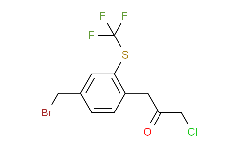 CAS No. 1806512-51-5, 1-(4-(Bromomethyl)-2-(trifluoromethylthio)phenyl)-3-chloropropan-2-one
