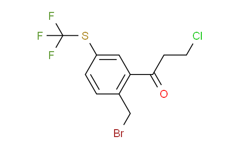 CAS No. 1806441-93-9, 1-(2-(Bromomethyl)-5-(trifluoromethylthio)phenyl)-3-chloropropan-1-one