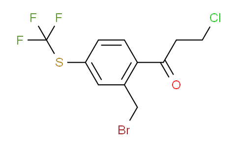 CAS No. 1806548-98-0, 1-(2-(Bromomethyl)-4-(trifluoromethylthio)phenyl)-3-chloropropan-1-one