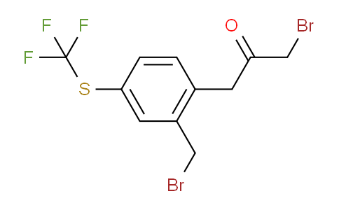 CAS No. 1803752-03-5, 1-Bromo-3-(2-(bromomethyl)-4-(trifluoromethylthio)phenyl)propan-2-one
