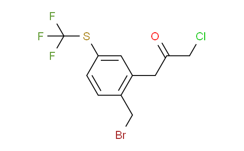 CAS No. 1806442-30-7, 1-(2-(Bromomethyl)-5-(trifluoromethylthio)phenyl)-3-chloropropan-2-one