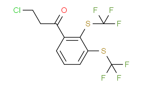CAS No. 1806360-85-9, 1-(2,3-Bis(trifluoromethylthio)phenyl)-3-chloropropan-1-one