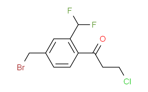 CAS No. 1804065-69-7, 1-(4-(Bromomethyl)-2-(difluoromethyl)phenyl)-3-chloropropan-1-one