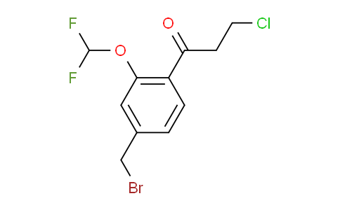 CAS No. 1804264-06-9, 1-(4-(Bromomethyl)-2-(difluoromethoxy)phenyl)-3-chloropropan-1-one