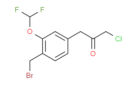 CAS No. 1804075-56-6, 1-(4-(Bromomethyl)-3-(difluoromethoxy)phenyl)-3-chloropropan-2-one