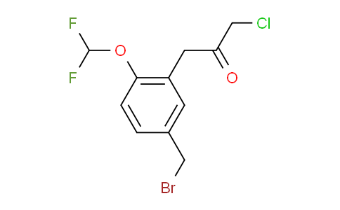 CAS No. 1804095-47-3, 1-(5-(Bromomethyl)-2-(difluoromethoxy)phenyl)-3-chloropropan-2-one