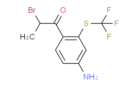 CAS No. 1806521-88-9, 1-(4-Amino-2-(trifluoromethylthio)phenyl)-2-bromopropan-1-one