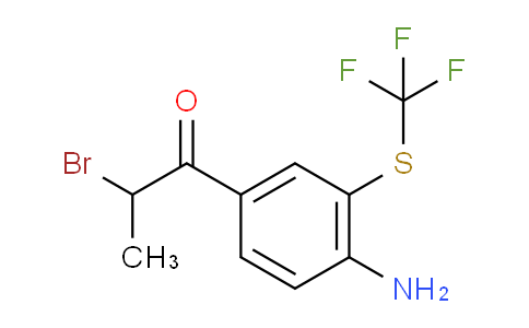 CAS No. 1803861-33-7, 1-(4-Amino-3-(trifluoromethylthio)phenyl)-2-bromopropan-1-one