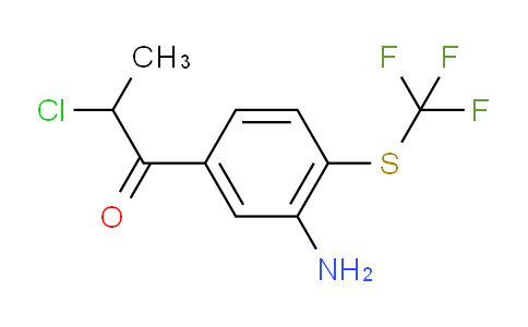 CAS No. 1806551-56-3, 1-(3-Amino-4-(trifluoromethylthio)phenyl)-2-chloropropan-1-one