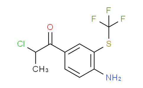CAS No. 1804508-67-5, 1-(4-Amino-3-(trifluoromethylthio)phenyl)-2-chloropropan-1-one