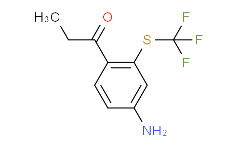 CAS No. 1804222-05-6, 1-(4-Amino-2-(trifluoromethylthio)phenyl)propan-1-one