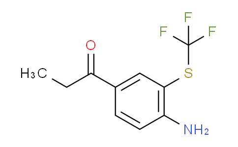 CAS No. 1806329-85-0, 1-(4-Amino-3-(trifluoromethylthio)phenyl)propan-1-one