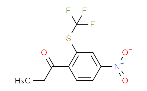 CAS No. 1804251-90-8, 1-(4-Nitro-2-(trifluoromethylthio)phenyl)propan-1-one