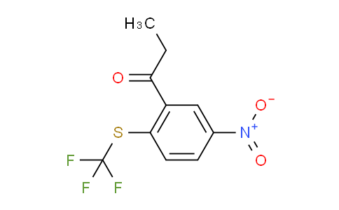 CAS No. 1805696-42-7, 1-(5-Nitro-2-(trifluoromethylthio)phenyl)propan-1-one