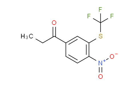 CAS No. 1805886-19-4, 1-(4-Nitro-3-(trifluoromethylthio)phenyl)propan-1-one