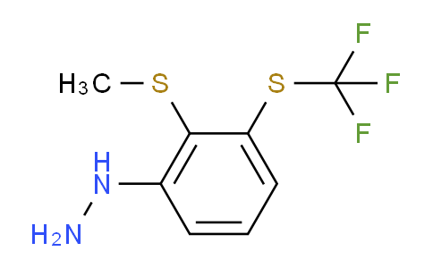CAS No. 1806454-24-9, 1-(2-(Methylthio)-3-(trifluoromethylthio)phenyl)hydrazine