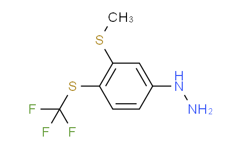 CAS No. 1805914-27-5, 1-(3-(Methylthio)-4-(trifluoromethylthio)phenyl)hydrazine