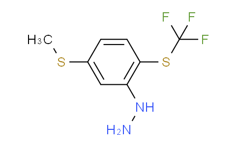 CAS No. 1806649-78-4, 1-(5-(Methylthio)-2-(trifluoromethylthio)phenyl)hydrazine