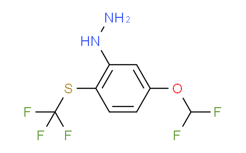 CAS No. 1804188-23-5, 1-(5-(Difluoromethoxy)-2-(trifluoromethylthio)phenyl)hydrazine
