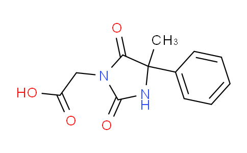 CAS No. 726-88-5, 2-(4-Methyl-2,5-dioxo-4-phenylimidazolidin-1-yl)acetic acid
