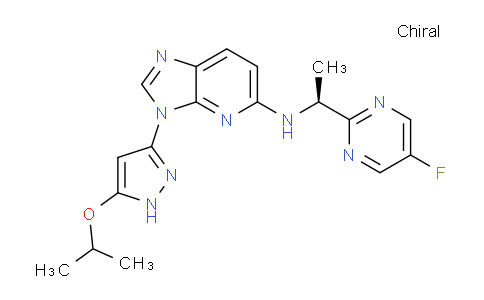 MC725472 | 1079274-94-4 | N-[(1S)-1-(5-fluoropyrimidin-2-yl)ethyl]-3-(3-propan-2-yloxy-1H-pyrazol-5-yl)imidazo[4,5-b]pyridin-5-amine