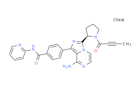CAS No. 1952316-43-6, 4-[8-amino-3-[(2R)-1-but-2-ynoylpyrrolidin-2-yl]imidazo[1,5-a]pyrazin-1-yl]-N-pyridin-2-ylbenzamide