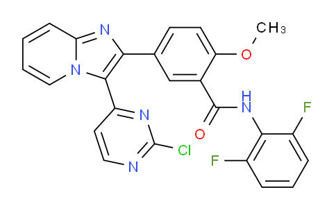 CAS No. 1089278-50-1, 5-(3-(2-Chloropyrimidin-4-yl)imidazo[1,2-a]pyridin-2-yl)-N-(2,6-difluorophenyl)-2-methoxybenzamide