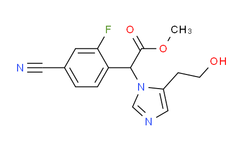 CAS No. 1472004-27-5, methyl 2-(4-cyano-2-fluorophenyl)-2-[5-(2-hydroxyethyl)imidazol-1-yl]acetate