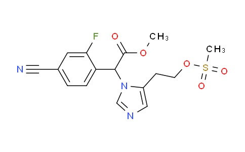 CAS No. 1472004-21-9, methyl 2-(4-cyano-2-fluorophenyl)-2-[5-(2-methylsulfonyloxyethyl)imidazol-1-yl]acetate