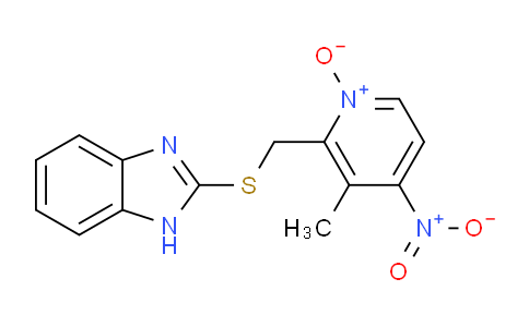 CAS No. 163119-29-7, 2-(((1H-benzo[d]imidazol-2-yl)thio)methyl)-3-methyl-4-nitropyridine 1-oxide