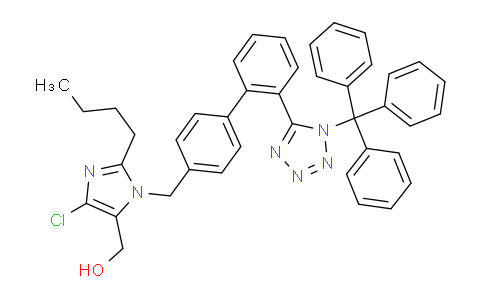 CAS No. 124751-00-4, (2-Butyl-4-chloro-1-((2'-(1-trityl-1H-tetrazol-5-yl)-[1,1'-biphenyl]-4-yl)methyl)-1H-imidazol-5-yl)methanol