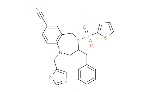 CAS No. 761389-11-1, 1-((1H-Imidazol-5-yl)methyl)-3-benzyl-4-(thiophen-2-ylsulfonyl)-2,3,4,5-tetrahydro-1H-benzo[e][1,4]diazepine-7-carbonitrile