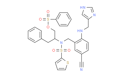 MC725725 | 530145-63-2 | 2-(N-(2-(((1H-Imidazol-4-yl)methyl)amino)-5-cyanobenzyl)thiophene-2-sulfonamido)-3-phenylpropyl benzenesulfonate
