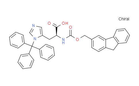 CAS No. 128545-09-5, (S)-2-((((9H-Fluoren-3-yl)methoxy)carbonyl)amino)-3-(1-trityl-1H-imidazol-5-yl)propanoic acid