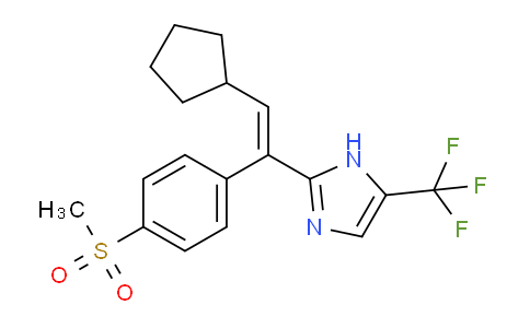 CAS No. 1360439-42-4, (E)-2-(2-cyclopentyl-1-(4-(methylsulfonyl)phenyl)vinyl)-5-(trifluoromethyl)-1H-imidazole