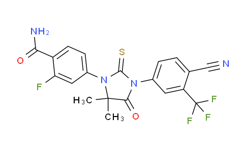 CAS No. 1242137-16-1, 4-(3-(4-cyano-3-(trifluoromethyl)phenyl)-5,5-dimethyl-4-oxo-2-thioxoimidazolidin-1-yl)-2-fluorobenzamide