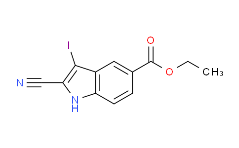 CAS No. 1332588-43-8, Ethyl 2-cyano-3-iodo-1H-indole-5-carboxylate