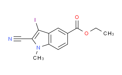 CAS No. 1332606-99-1, Ethyl 2-cyano-3-iodo-1-methyl-1H-indole-5-carboxylate