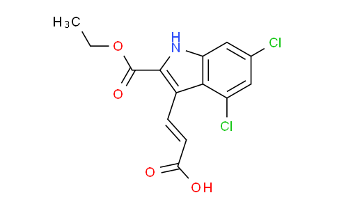 CAS No. 159054-14-5, Ethyl 3-(2-carboxy-vinyl)-4,6-dichloro-1H-indole-2-carboxylate