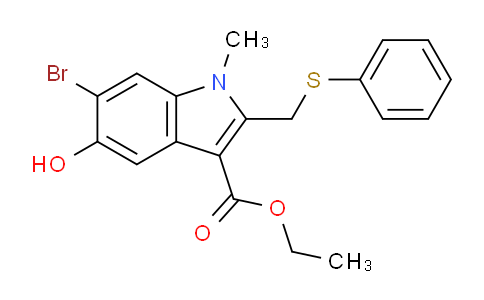 CAS No. 131707-24-9, Ethyl 6-bromo-5-hydroxy-1-methyl-2-[(phenylsulfanyl)methyl]-1H-indole-3-carboxylate