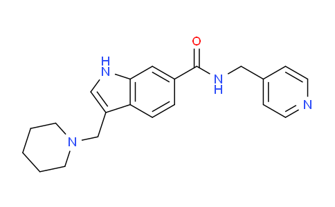 CAS No. 1055999-98-8, 3-(piperidin-1-ylmethyl)-N-(pyridin-4-ylmethyl)-1H-indole-6-carboxamide