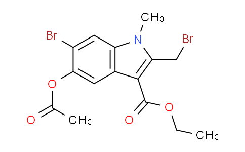 CAS No. 110543-98-1, Ethyl 5-acetoxy-6-bromo-2-(bromomethyl)-1-methyl-1H-indole-3-carboxylate