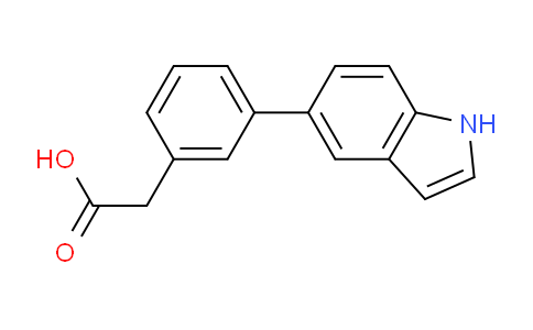 CAS No. 886363-20-8, 2-(3-(1H-Indol-5-yl)phenyl)acetic acid
