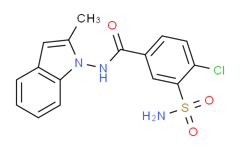 CAS No. 63968-75-2, 4-chloro-N-(2-methyl-1H-indol-1-yl)-3-sulfamoylbenzamide