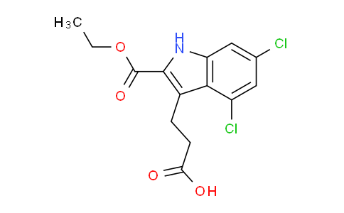 CAS No. 144989-41-3, 3-(4,6-dichloro-2-(ethoxycarbonyl)-1H-indol-3-yl)propanoic acid
