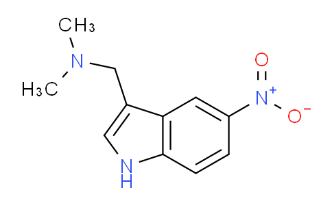 CAS No. 3414-64-0, N,N-dimethyl-1-(5-nitro-1H-indol-3-yl)methanamine